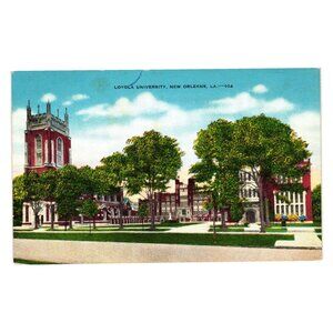 Loyola University New Orleans LA Vintage Postcard Architecture Audubon Park